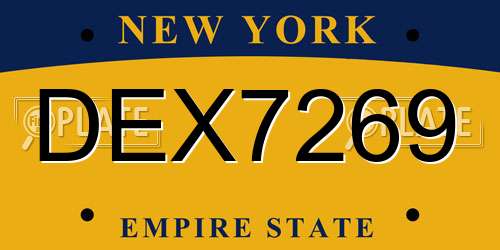 DEX7269 New York License Plate