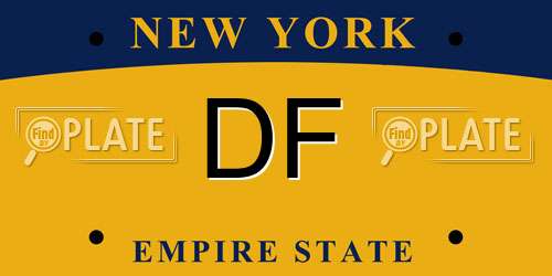 DF New York License Plate