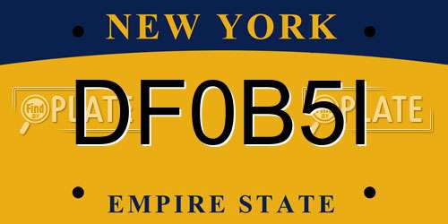 DF0B5I New York License Plate