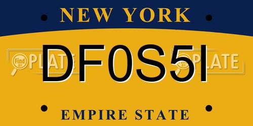 DF0S5I New York License Plate