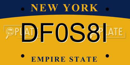 DF0S8I New York License Plate
