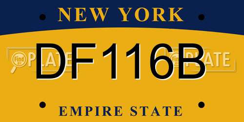 DF116B New York License Plate