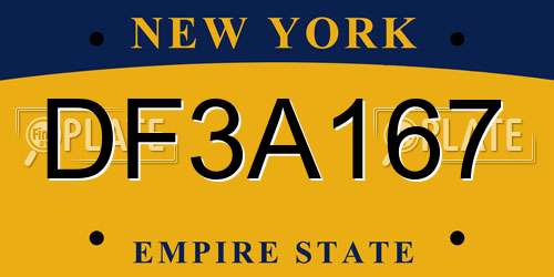 DF3A167 New York License Plate