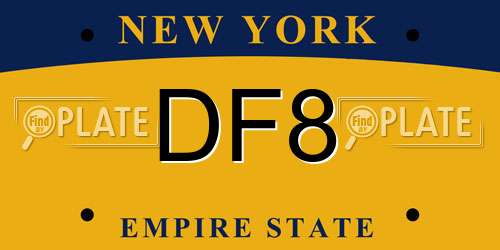 DF8 New York License Plate