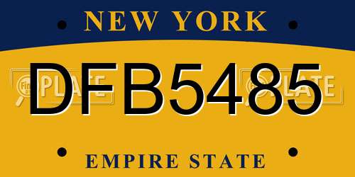 DFB5485 New York License Plate