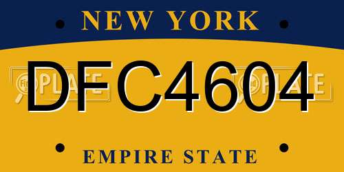 DFC4604 New York License Plate