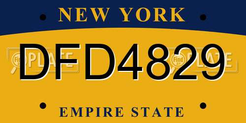 DFD4829 New York License Plate