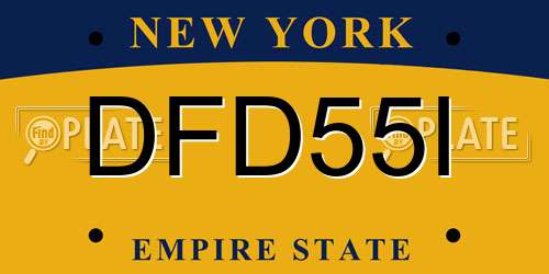DFD55I New York License Plate