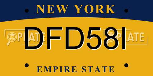 DFD58I New York License Plate