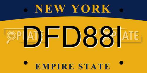 DFD88I New York License Plate