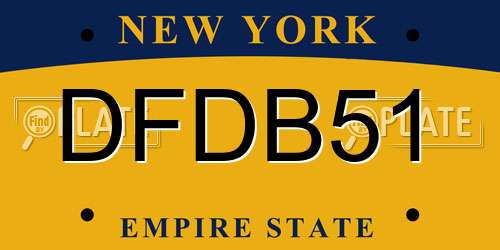 DFDB51 New York License Plate
