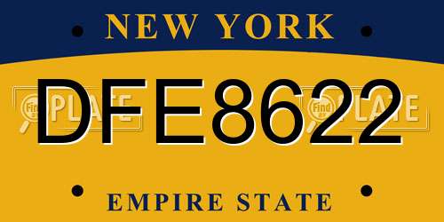 DFE8622 New York License Plate
