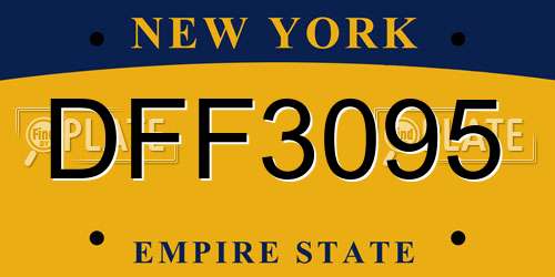 DFF3095 New York License Plate