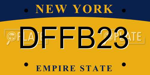 DFFB23 New York License Plate