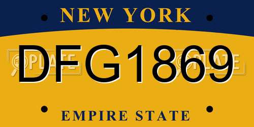 DFG1869 New York License Plate