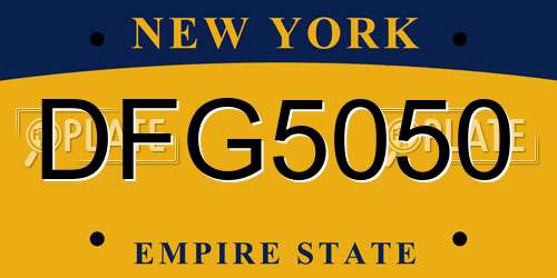 DFG5050 New York License Plate