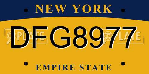 DFG8977 New York License Plate