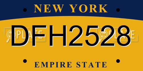 DFH2528 New York License Plate