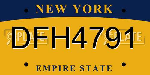DFH4791 New York License Plate