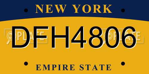 DFH4806 New York License Plate