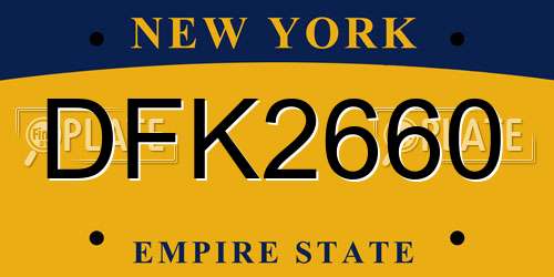 DFK2660 New York License Plate