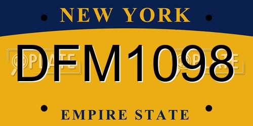 DFM1098 New York License Plate