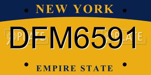 DFM6591 New York License Plate