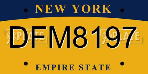 DFM8197 New York License Plate