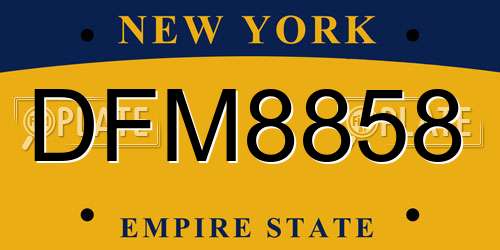 DFM8858 New York License Plate