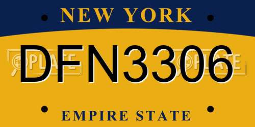 DFN3306 New York License Plate
