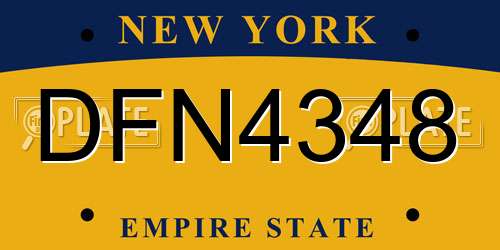 DFN4348 New York License Plate