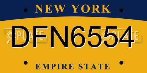 DFN6554 New York License Plate