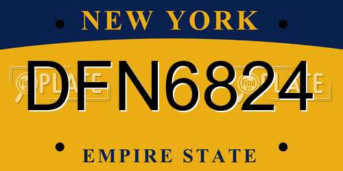 DFN6824 New York License Plate