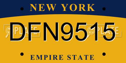 DFN9515 New York License Plate