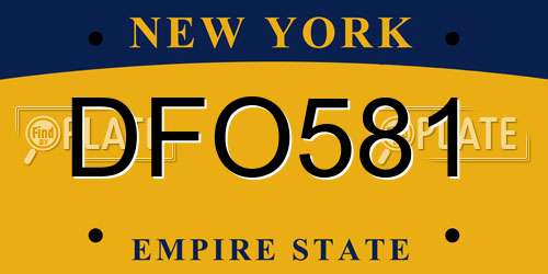 DFO581 New York License Plate