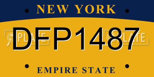 DFP1487 New York License Plate