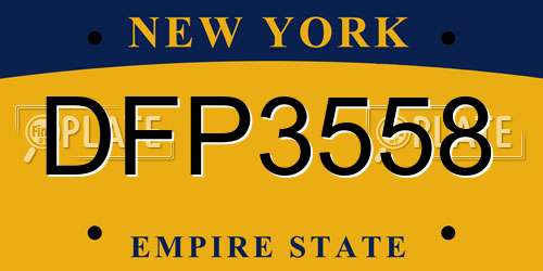 DFP3558 New York License Plate
