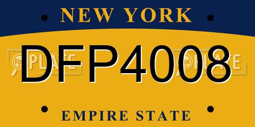 DFP4008 New York License Plate