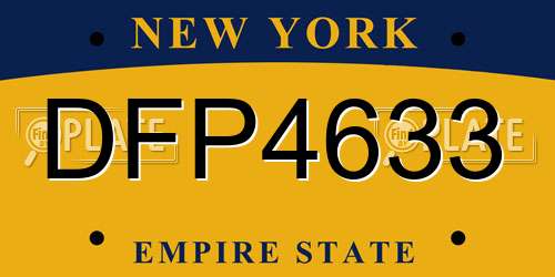 DFP4633 New York License Plate