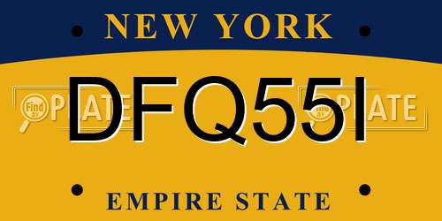 DFQ55I New York License Plate