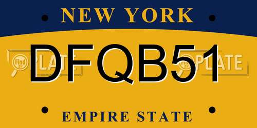 DFQB51 New York License Plate