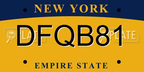 DFQB81 New York License Plate