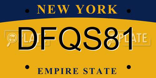 DFQS81 New York License Plate