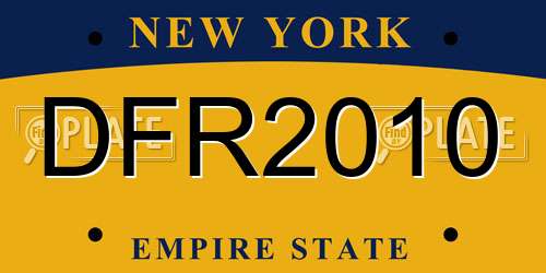 DFR2010 New York License Plate