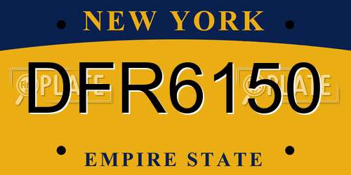 DFR6150 New York License Plate