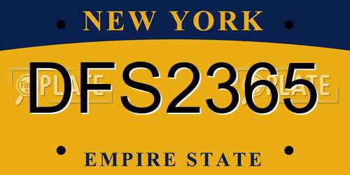 DFS2365 New York License Plate