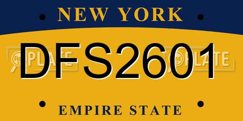 DFS2601 New York License Plate