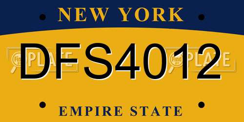 DFS4012 New York License Plate