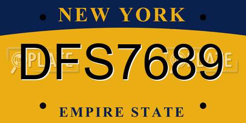 DFS7689 New York License Plate