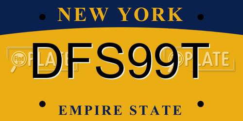 DFS99T New York License Plate